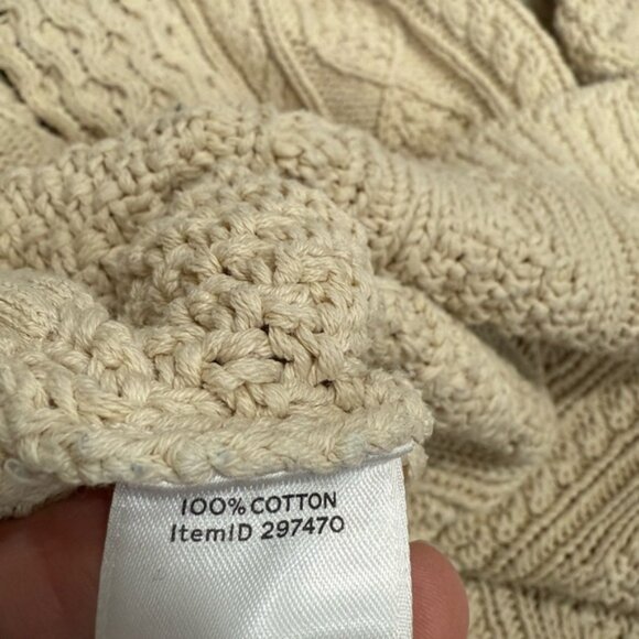 L.L. BEAN Signature Women's Cotton Fisherman Tunic Sweater Beige Size Large - Picture 8 of 9